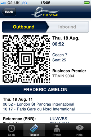 Eurostar Mobile App Eurostar Mobile App